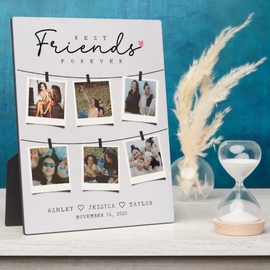Besties Beste Vrienden Gepersonaliseerde Gift Foto Fotoplaat (Zijkant)