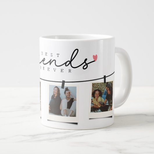Besties Beste Vrienden Gepersonaliseerde Gift Foto Grote Koffiekop (Voorkant rechts)