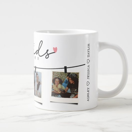Besties Beste Vrienden Gepersonaliseerde Gift Foto Grote Koffiekop (Rechts)