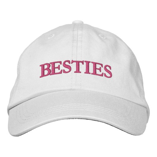 Besties Beste Vrienden Moderne Typografie Custom Geborduurde Pet (Voorkant)
