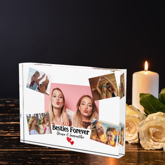 Besties, BFF,5 Aangepaste foto's, Modern, Schattig Fotoblokken