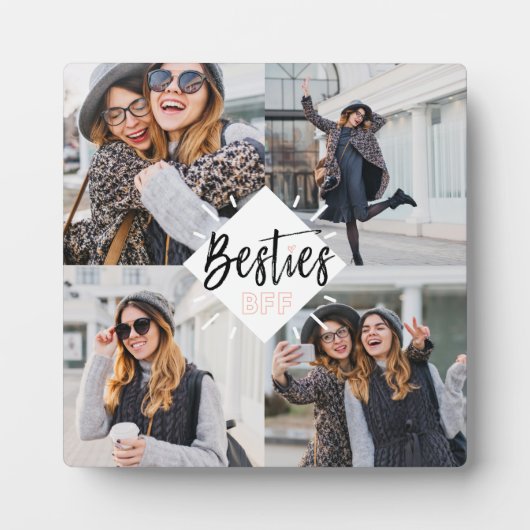 Besties BFF | Best Friends Forever Photo Collage Fotoplaat (Voorkant)