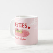 Besties bff beste vriend grappige unieke custom mo koffiemok (Voorkant links)