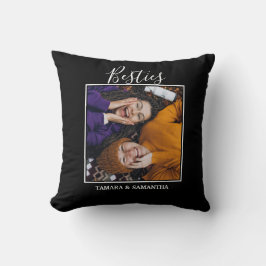 Besties BFF Foto beste vriendenkring zwart Kussen