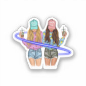 Besties BFF Heart Beste vrienden Bestie Sticker (Voorkant)