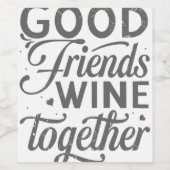 Besties BFF Heart Beste vrienden Bestie Wijn Etiket (Enkel label)