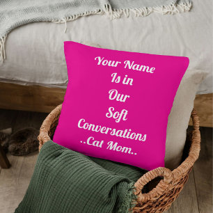 Besties BFF Huisdier Kat Mam Custom Roze Schattige Kussen