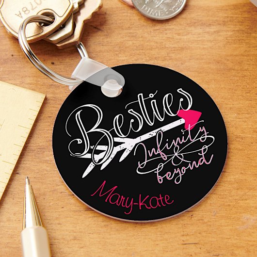 Besties BFF Infinity Forever Beste Vrienden Roze Sleutelhanger