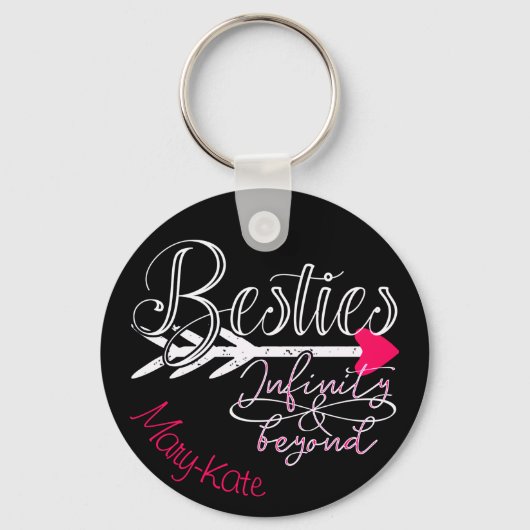 Besties BFF Infinity Forever Beste Vrienden Roze Sleutelhanger (Voorkant)
