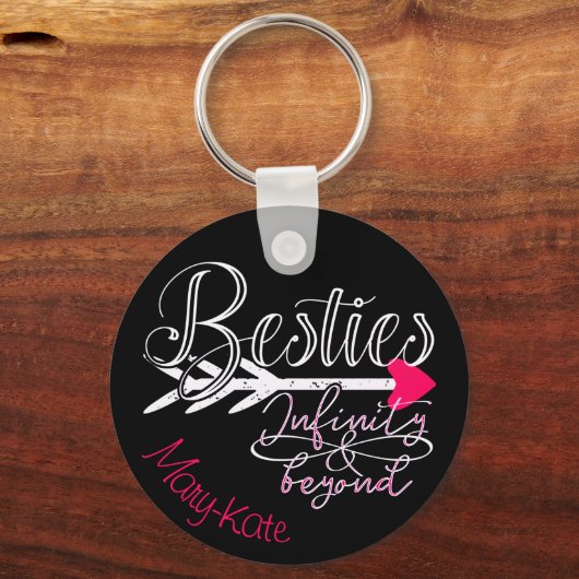 Besties BFF Infinity Forever Beste Vrienden Roze Sleutelhanger (Voorkant)
