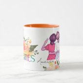 Besties BFF Schattige Illustratie Bloemen Beste Vr Mok (Midden)