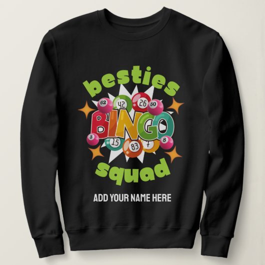 BESTIES BINGO SQUAD Aangepaste naam Bachelorette Trui (Design voorkant)