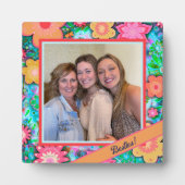 Besties Bloemen Whimsical Foto Gepersonaliseerd Fotoplaat (Voorkant)