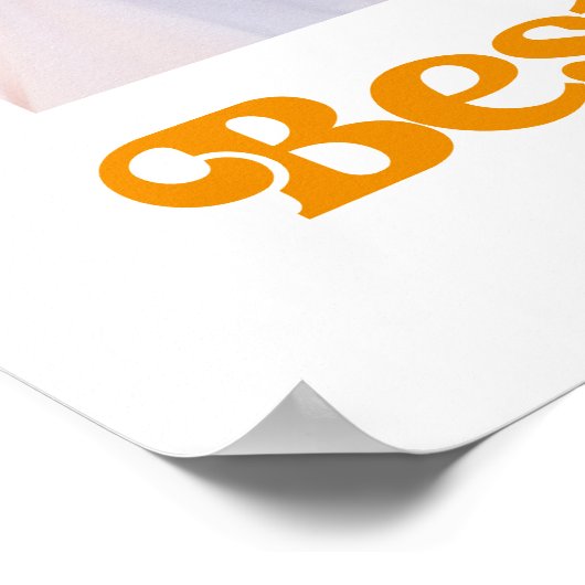 Besties | Boho Retro Sun en Foto Best Friends Poster (Hoek)