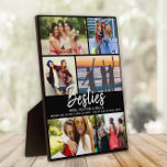 BESTIES Cadeautje voor Beste vrienden Manuscript F Fotoplaat<br><div class="desc">6 van uw favoriete foto's met een trendy hand geschreven manuscript lezend BESTIES met uw namen en een andere lijn van douanetekst hieronder. Geweldig cadeau voor vrienden!</div>