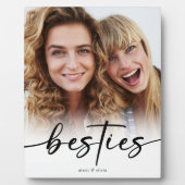 Besties Calligrafie Script Namen Foto Fotoplaat (Voorkant)