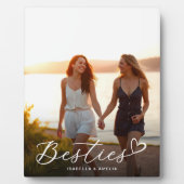 Besties Calligraphy Script Hart BFF Moderne Foto Fotoplaat (Voorkant)