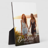 Besties Calligraphy Script Hart BFF Moderne Foto Fotoplaat (Zijkant)