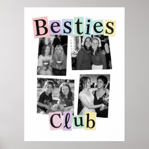 Besties Club Vier Foto Collage Poster