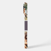 Besties Drie Foto Monogram Paarse Raster iPhone Hoesje (Linkerkant)