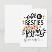 Besties for Life BFF Friends Forever Gift Bedankkaart (Voorkant / Achterkant)