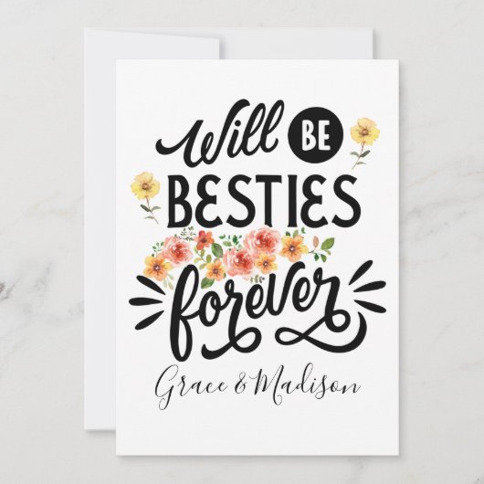 Besties for Life BFF Friends Forever Gift Feestdagenkaart (Voorkant)
