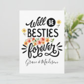 Besties for Life BFF Friends Forever Gift Feestdagenkaart (Staand voorkant)