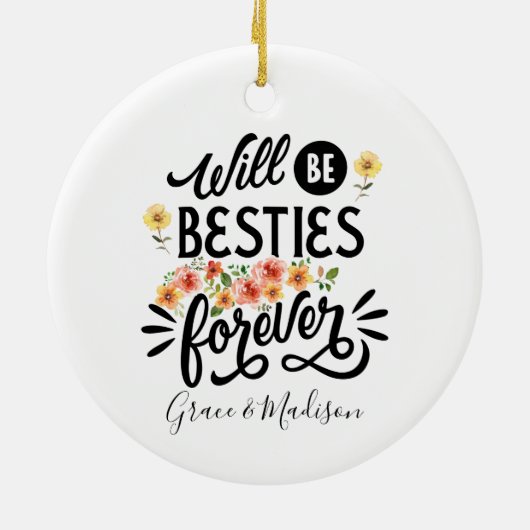 Besties for Life BFF Friends Forever Gift Keramisch Ornament (Achterkant)
