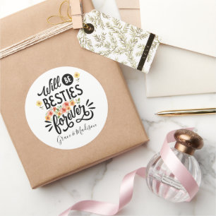 Besties for Life BFF Friends Forever Gift Ronde Sticker