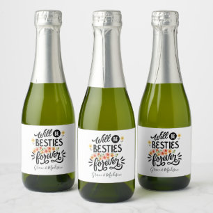 Besties for Life BFF Friends Forever Gift Sparkling Wijnetiket