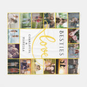 Besties Forever 16-foto collage deken (Voorkant (Horizontaal))