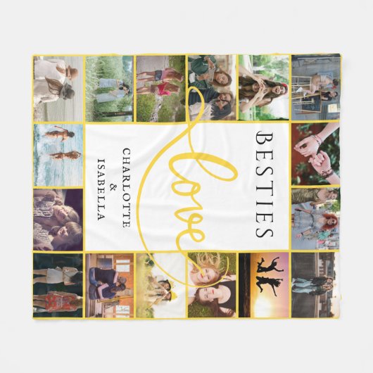 Besties Forever 16-foto collage deken (Voorkant (Horizontaal))