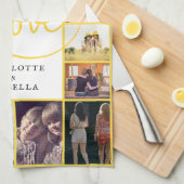 Besties Forever 16-Fotocollage met namen Theedoek (Quarter Fold)