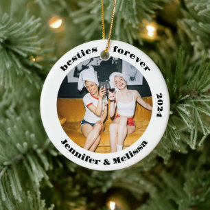 Besties Forever Beste Vriend Foto Kerstmis Keramisch Ornament
