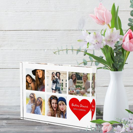 Besties Forever, BFF 5 Custom Photo & Heart, Moder Fotoblokken