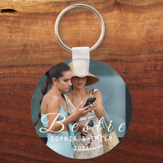 Besties Forever – Custom Photo Collage Keychain (Achterkant)