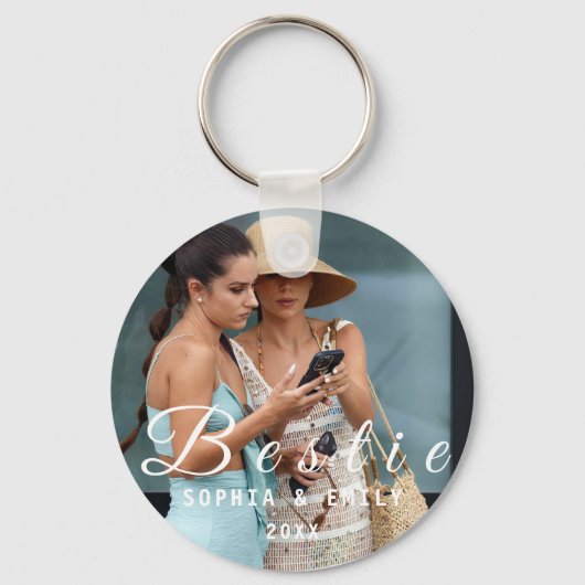 Besties Forever – Custom Photo Collage Keychain (Achterkant)