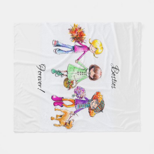 Besties Forever Fleece Deken (Voorkant (Horizontaal))