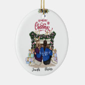 Besties Forever gepersonaliseerd kerstornament Keramisch Ornament (Rechts)