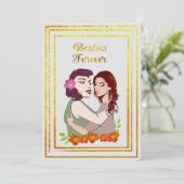 Besties Forever greetings Feestdagenkaart (Staand voorkant)