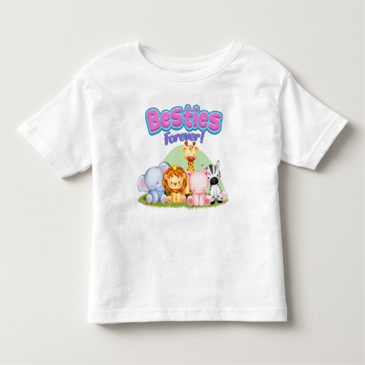 Besties Forever T-shirt: Schattigee safaridieren Kinder Shirts (Voorkant)