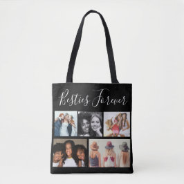 Besties Forever Vijf foto's Collage gepersonalisee Tote Bag