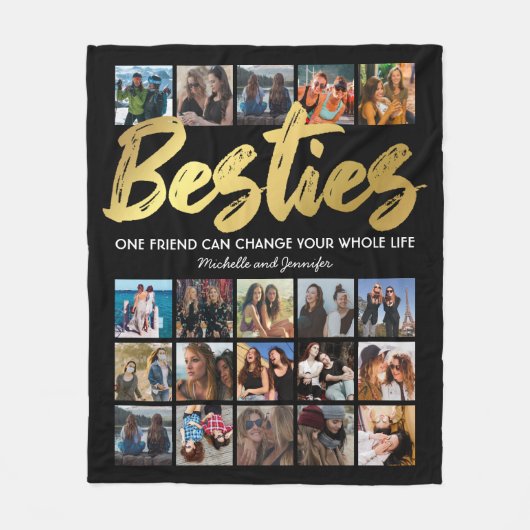 Besties Foto collage | Beste vrienden Fleece Deken (Voorkant)