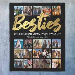 Besties Foto collage Beste vrienden Fleece Deken