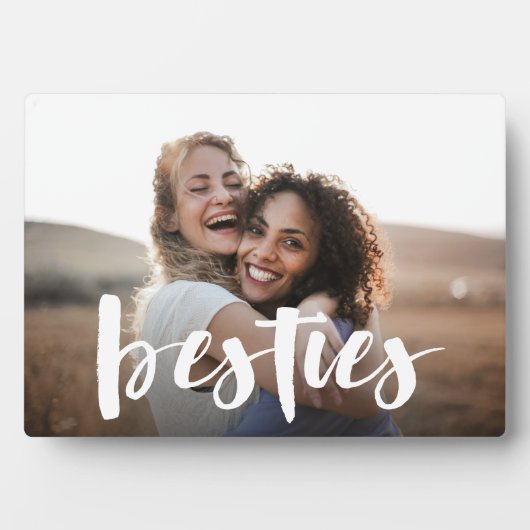 Besties | Foto van Best Friend Script Overlay Fotoplaat (voorkant)