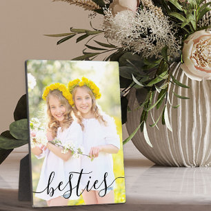 Besties Foto Zwarte Script Typografie Overlay Fotoplaat