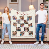 Besties Fotocollage Crème Fleece Deken