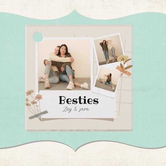BESTIES, fotocollage en namen | BFF Bedankjes Labels