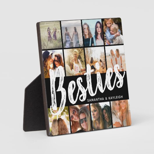 BESTIES, fotocollage en namen | BFF Fotoplaat (Voorkant)