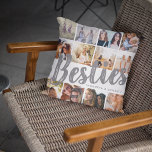 BESTIES, fotocollage en namen | BFF Kussen<br><div class="desc">Besties zijn onschatbaar - Als je het geluk hebt dat je er een hebt, laat ze dan weten hoeveel ze voor je betekenen met deze trendy 'Beste vrienden'-kussen. Met 12 vierkante foto's van uw keuze, die gemakkelijk van uw telefoon of computer worden gedownload, grijze tekst 'bestie' in groot modern lettertype...</div>